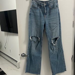 Distresses Hollister Wide Leg Jeans